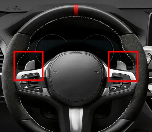 Miniatura 3 de iJDMTOY Extensiones de paleta grandes de fibra de carbono de tejido de sarga compatibles con BMW 3 4 5 7 Series X3 X4 X5 X6 (Gxx Chassis), Toyota