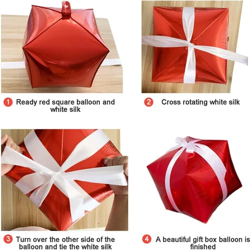 Miniatura 7 de Kit de arco de guirnalda de globos de Navidad con globos de caramelo rojo y blanco de Navidad, caja de regalo, globos de estrella roja