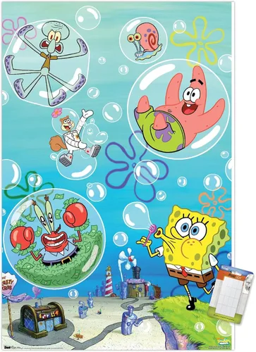 Miniatura 14 de Trends International Nickelodeon Spongebob Squarepants - Póster de burbujas de pared, 14.725 x 22.375 pulgadas, versión con marco de madera tipo