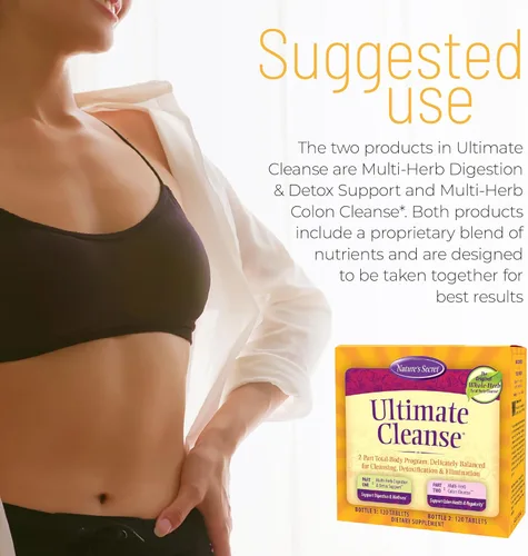 Miniatura 4 de Nature's Secret Ultimate Cleanse 2 partes de desintoxicación y eliminación total del cuerpo apoya la digestión, el bienestar, la salud del colon