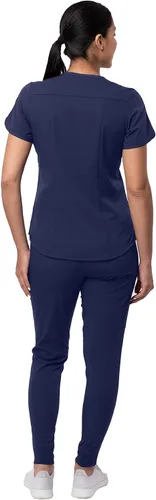 Miniatura 2 de Adar Pro - Conjunto médico moderno para mujer - Camiseta médica moderna con cuello en V y pantalón médico, pantalón de yoga