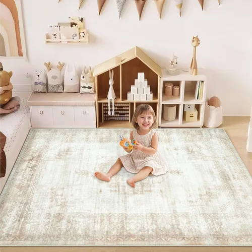 Miniatura 3 de Aoyaomi Alfombra de Área Vintage para Sala de Estar - 5x7 Grande Lavable a Máquina Boho Marroquí Desgastada Alfombras Estilo Granja para Dormitorio