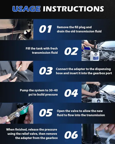Miniatura 4 de Bomba de transferencia de fluidos de transmisión de 3L con 12 adaptadores ATF, bomba de presión de fluido automotriz para rellenar transmisión