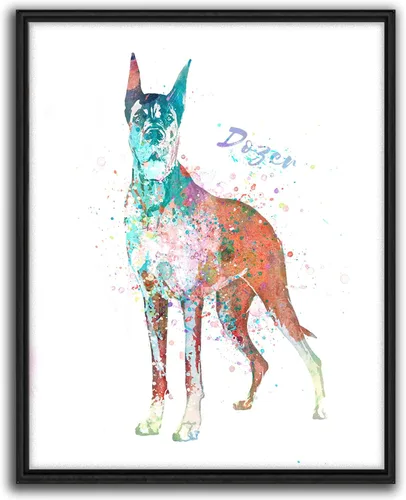 Miniatura 19 de Personal-Prints Regalo de arte personalizado para pared de perro, impresión artística moderna personalizada única de estilo acuarela La raza