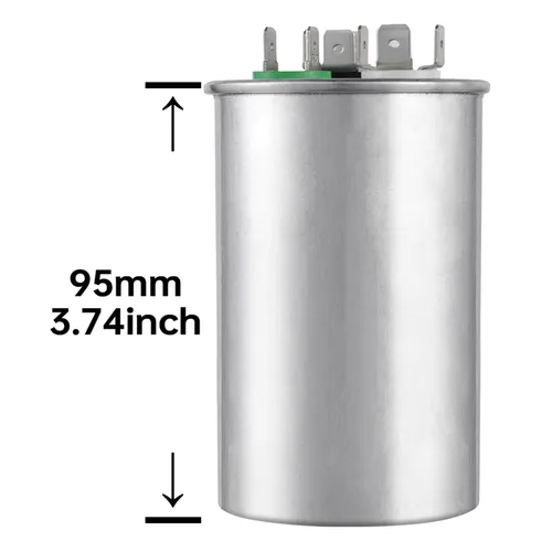 Miniatura 3 de BOJACK 35+3 uF ±6% 35/3 MFD 370/440 VAC CBB65B Condensador redondo de arranque de doble funcionamiento para condensador recto frío o bomba de calor