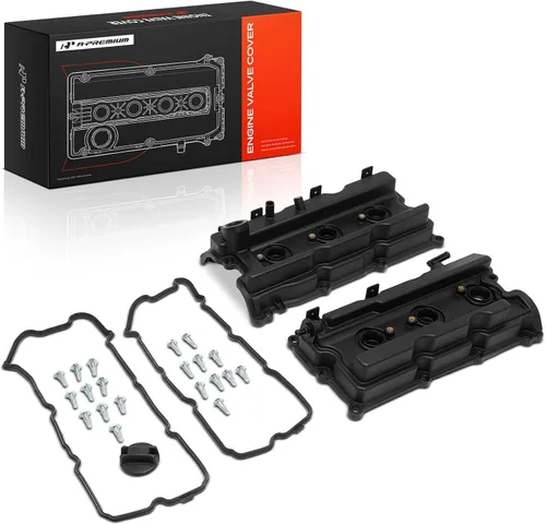 Miniatura 10 de A-Premium Par [2] Cubiertas de válvulas del motor izquierda derecha con junta y pernos y tapa de llenado de aceite compatible con 2005-2019 Nissan