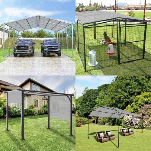 Miniatura 2 de Windscreen4less Toldo parasol rectangular de 6 x 12 pies con ojales, para exteriores, patio, jardín, patio trasero, gris claro
