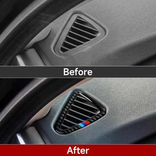 Miniatura 4 de Calcomanía de fibra de carbono para automóvil, compatible con BMW X5 X6 F15 F16 Accesorios interiores (negro)