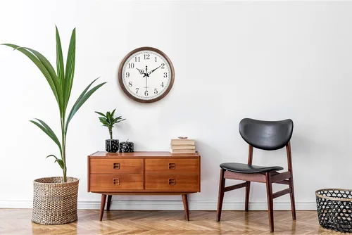 Miniatura 2 de Bernhard Products - Reloj de pared grande, silencioso, movimiento de cuarzo, funciona con pilas, redondo, fácil de leer, decorativo, clásico