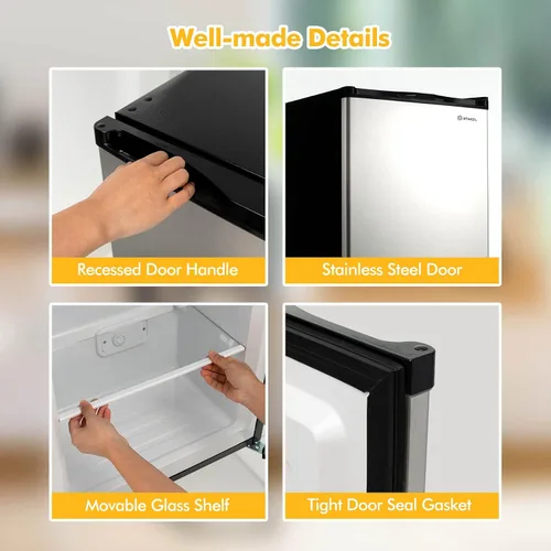 Miniatura 5 de Congelador vertical compacto, congelador de control mecánico con termostato ajustable de 7 grados, congeladores verticales EP23796