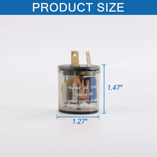 Miniatura 4 de Relé de intermitente electrónico de 2 pines 12 V luz de señal de giro relé intermitente de 2 clavijas 20 amperios arreglar bombillas de señal