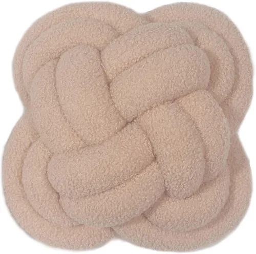 Miniatura 38 de Cyprinus Carpio Almohada creativa con nudo de bola de rosa, cojín de flor para sofá, almohada lumbar, decoración (rosa-C)