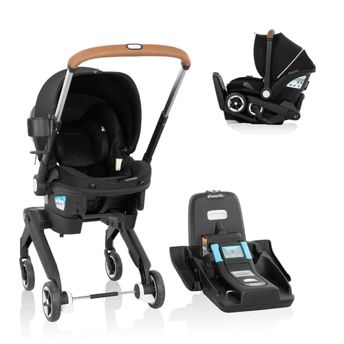 Miniatura 9 de Evenflo GOLD Shyft DualRide Silla de coche y cochecito para bebé Combo con almacenamiento de equipaje (Gris Luna de Miel)