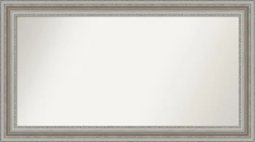 Miniatura 332 de Amanti Art Espejo de baño plateado para sobre el fregadero, 26 x 26 pulgadas, espejo cuadrado de plata antigua, marco de madera tradicional mediano