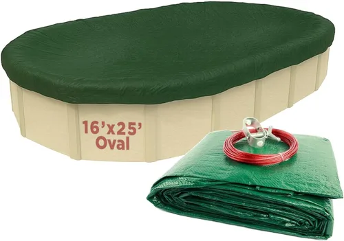 Miniatura 21 de Buffalo Blizzard Ripstopper - Cubierta redonda de invierno para piscina de 12 pies, cubierta verde resistente para cerrar piscinas sobre el suelo