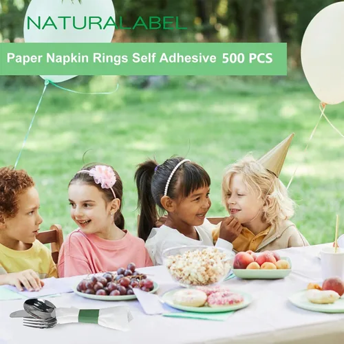 Miniatura 4 de NATURALABEL 500 servilleteros de papel con caja, servilletas autoadhesivas, para comidas familiares, fiestas de cumpleaños, bodas, celebraciones
