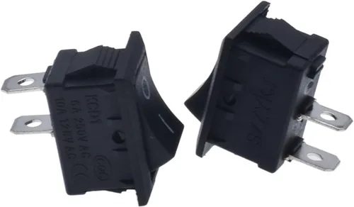 Miniatura 4 de Rocker Switch 10pcs KCD1-101 Rocker Power Switch 6A250V 10A125V Button Switch SKPT 2 feet 15 * 21mm on/Off Control Switch Black ON-Off, Gris