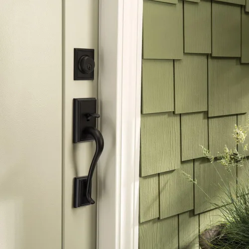Miniatura 3 de SCHLAGE Lock Company Juego de manijas Addison de un solo cilindro y pomo Plymouth, latón antiguo (F60 ADD 609 PLY)