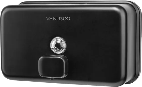 Miniatura 11 de Dispensador de jabón de manos montado en la pared, 40.6 fl oz, 40 onzas, dispensador de jabón líquido negro comercial de acero inoxidable para Negro