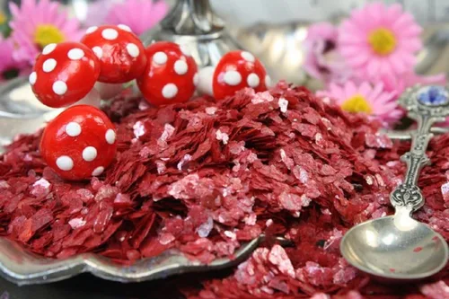 Miniatura 6 de Rojo - Cinabrio - Copos de mica natural - 311-4325 (bolsa de 1/4 oz)