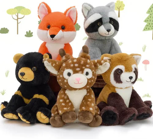 Miniatura 16 de MaoGoLan Paquete de 10 peluches de animales de granja a granel con caballo, vaca, perro, gato y más, juguetes educativos, decoración de fiesta