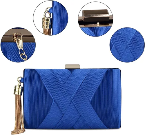 Miniatura 34 de Elegante bolso de noche con borlas para mujer, bolso de mano para novia, boda, graduación, noche, fiesta