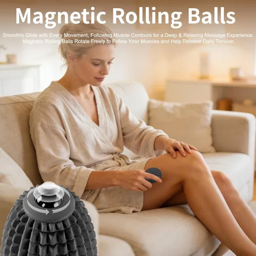 Miniatura 3 de Bola de masaje vibratoria para relajación de cuerpo completo, bola masajeadora de punto de gatillo de silicona para espalda, cuello, pies, Negro