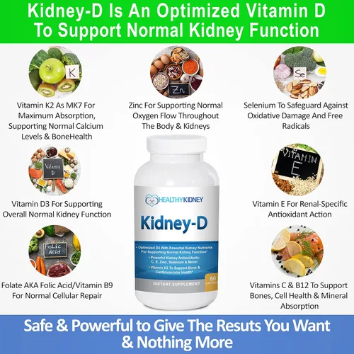 Miniatura 4 de Kidney Restore & Kidney Shield - Paquete de 2 suplementos de vitamina D para el riñón y limpieza renal