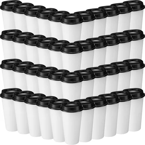 Miniatura 15 de Honeydak Paquete de 30 tazas de café reutilizables de 16 onzas con tapas, botella de agua, taza de viaje para café helado, vasos de té de plástico
