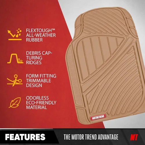 Miniatura 4 de Tapetes de goma FlexTough de 3 hileras, Beige
