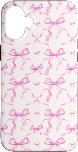Miniatura 22 de Cintas y lazos estéticos rosas para iPhone 16 en estuche de acuarela