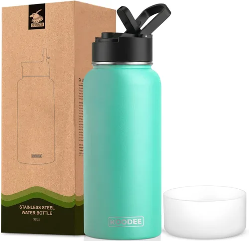 Miniatura 60 de koodee Insulated Water Bottle, 32 oz Stainless Steel Double Wall Vacuum Wide Mouth Sport Bottle with Leakproof Spout Lid (Navy)