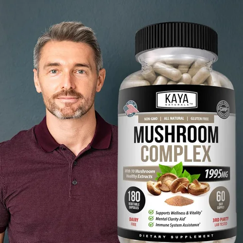 Miniatura 9 de Kaya Naturals Complejo de hongos premium potente - Suplemento de hongos - Cápsulas complejas de hongos 1995 mg por porción - Ayuda a la claridad