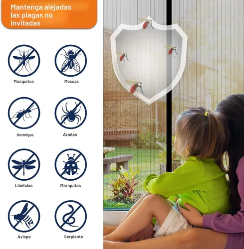 Miniatura 5 de Puerta mosquitera magnética, mantiene a los insectos fuera, apta para mascotas y niños, funciona con puertas delanteras, puertas correderas, se