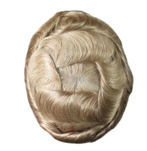 Miniatura 2 de HAIR NATURE Extensiones de pelo para hombre, tupé para hombres, sistema de reemplazo de cabello rubio, piel ultra fina de 0.001 in, unidad # 22R