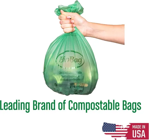 Miniatura 3 de BioBag Contenedor de compostaje de cocina para encimera y 25 bolsas compostables certificadas de 3 galones, aprobadas por BPI y ASTM D6400