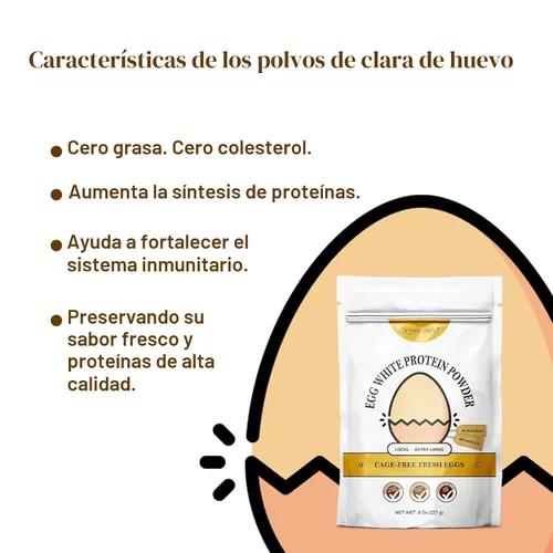 Miniatura 3 de Orgnisulmte Polvo de proteína de clara de huevo 8 Oz, claras de huevo pasteurizadas y secas, sin gluten, sin transgénicos, sin sabor, de gallinas