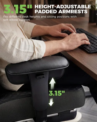 Miniatura 6 de GTPLAYER Gaming Chair with Foot Rest & Pocket Spring Cushion, Breathable Fabric for Home Office Desk, Ergonomic High Back Computer Chair with