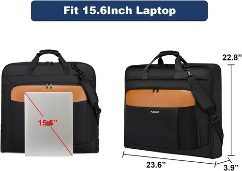 Miniatura 4 de Bolsa de ropa para viajes, bolsa grande de traje para hombre, hasta 3 trajes, bolsas de ropa para viajes de negocios, maleta colgante 2 en 1
