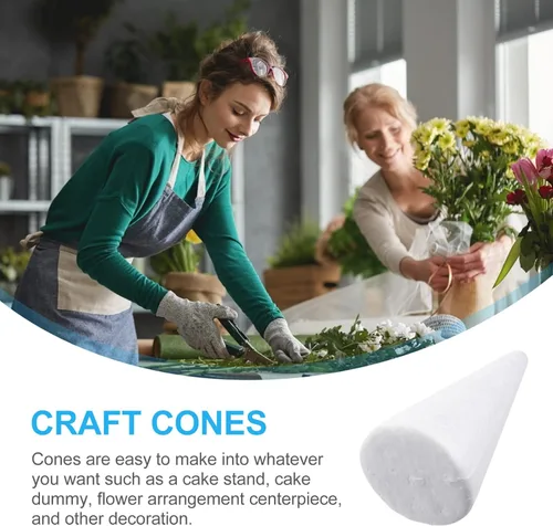 Miniatura 6 de GANAZONO 12 piezas de cono de espuma de Navidad para DIY de Navidad, cono de espuma de polietileno para colgar pendientes de árbol de Navidad