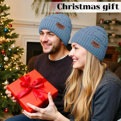 Miniatura 118 de Loritta Gorro de invierno cálido de punto grueso y holgado para hombre