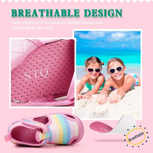 Miniatura 4 de STQ - Zapatos acuáticos para niños y niñas, de secado rápido, sin cordones, sandalias para la playa, para nadar, para la alberca, para bebés y niños