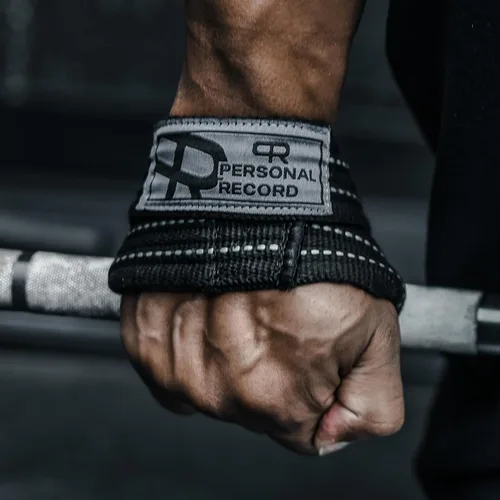 Miniatura 8 de PR Personal Record Deadlift Straps - Figuras 8 correas de levantamiento de pesas para levantamiento de pesas, culturismo, Strongman - Muñequeras