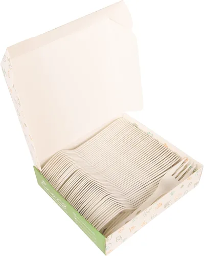 Miniatura 6 de Tenedores desechables CPLA 100% compostables (paquete de 100). Juego de cubiertos no plásticos. Cubiertos ecológicos, cubiertos blancos, utensilios