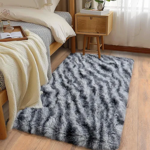 Miniatura 82 de Alfombras suaves para pasillos de dormitorio, nuevas, con parte inferior antideslizante mejorada, de 2 x 3, alfombra esponjosa y peluda verde