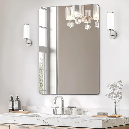 Miniatura 25 de USHOWER Espejos de baño para sobre el fregadero, espejo rectangular con marco de metal, espejo de tocador moderno de granja, montado en la pared