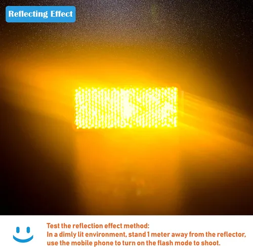 Miniatura 2 de E-Mark DOT 4A CCC 2 piezas de reflector rectangular autoadhesivo adhesivo para remolque, entrada de correo, buzón (ámbar)