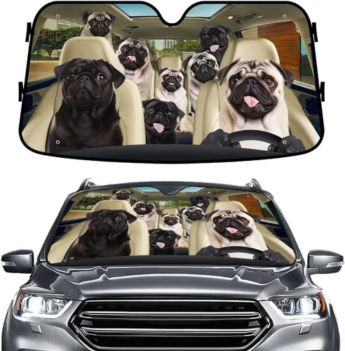 Miniatura 22 de GENANY - Cubierta de parabrisas de flamenco para automóvil, SUV, camión (55 x 30 pulgadas), protector térmico plegable, persianas para ventanas