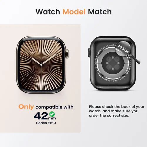 Miniatura 2 de Goton Funda impermeable con protector de pantalla para Apple Watch, película de vidrio templado antiespía para iWatch, carcasa de policarbonato