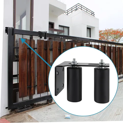 Miniatura 7 de Skelang Rodillo guía de puerta deslizante, guía de nailon duro UHMW de 6 pulgadas con soporte grueso, conjunto de soporte de puerta deslizante